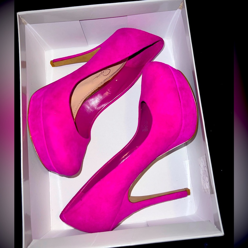 Jessica Simpson Bermuda Pink Suede Size 9 Platforms